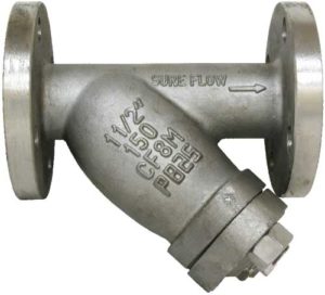 This the Sure Flow Equipment YF150 Cast Steel or Cast Strainless Steel Class 150 Flanged End Connection Y Strainer