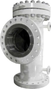 TWA Tee strainer with offset inlet and outlet